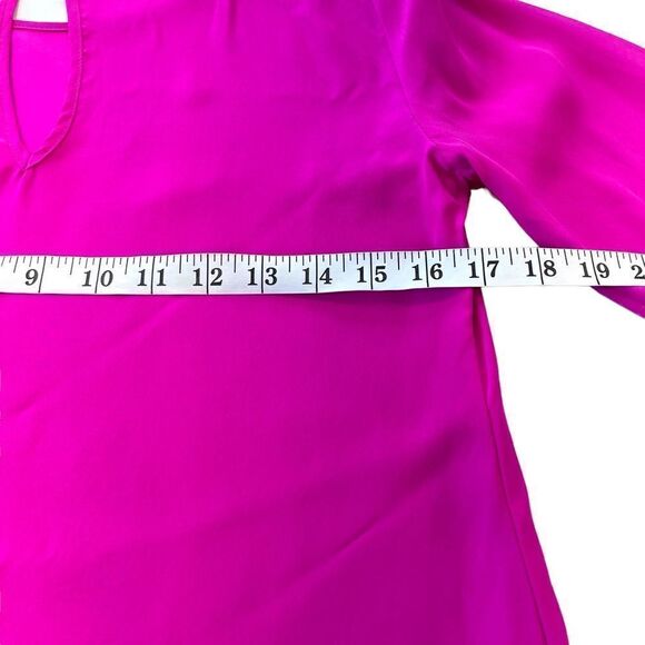 Amanda Uprichard Barbie Pink Silk Long Sleeve Sheath Mini Cocktail Dress, Small - Picture 12 of 12